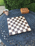 Handcrafted 16 inch chess board, Solid maple and walnut, birthday gift for chess player, Handcrafted for Christmas and holidays board game