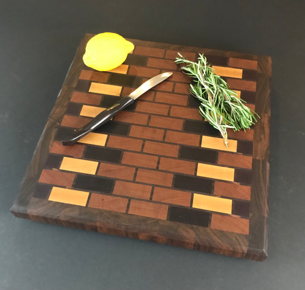 Cherry Wood Edge Grain Cutting Board Handmade in the USA