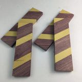 Wood Knife Scale Blanks 4 pieces (3.5”Lx1”Wx.25”thick) Purpleheart yellowheart project material hardwood supplies