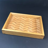 Decorative Wood Tray - Table Centerpiece - Oak And Walnut Serving Platter - Handmade Wooden Gift - Christmas - Proudly made in the USA!