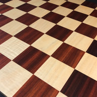 Wood Chess Board Made of  Padauk and Maple Wood - 18 inch Board Game Gift for Chess Player. Free Domestic Shipping.       Made in the USA