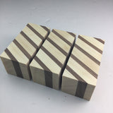 3 Hardwood Blanks For Wood Turning and Carving (3.5”L 1 11/16”W 1 11/16T) Poplar and Walnut Arts and Crafts Supplies Laminated Blank