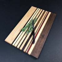 Walnut, Maple, Padauk Wood Cutting Board - Unique Table Centerpiece - Wood Serving Platter -  Charcuterie  Board - Proudly Made In The USA!