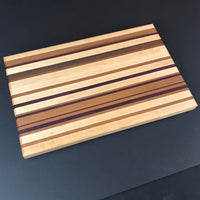 Walnut, Cherry and Maple Wood Cutting Board with Exotic Padauk Wood  - Unique Table Centerpiece - Wood Serving Platter - Chopping Block