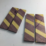 Wood Knife Scale Blanks 4 pieces (3.5”Lx1”Wx.25”thick) Purpleheart yellowheart project material hardwood supplies