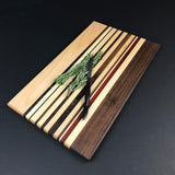 Walnut, Maple, Padauk Wood Cutting Board - Unique Table Centerpiece - Wood Serving Platter -  Charcuterie  Board - Proudly Made In The USA!