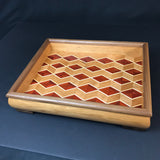 Solid Wood Serving Platter - Table Centerpiece - Decorative Wood Tray - Handmade Wooden Gift - Maple Walnut Cherry Padauk - Made in the USA!