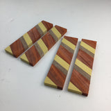 Wood Knife Scale Handle Blank for Knife Makers - 4 Pieces Walnut Padauk Yellowheart Arts and Crafts Supply (1”x4”x1/4”)