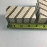 3 Hardwood Blanks For Wood Turning and Carving (3.5”L 1 11/16”W 1 11/16T) Poplar and Walnut Arts and Crafts Supplies Laminated Blank