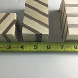 3 Hardwood Blanks For Wood Turning and Carving (3.5”L 1 11/16”W 1 11/16T) Poplar and Walnut Arts and Crafts Supplies Laminated Blank