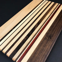 Walnut, Maple, Padauk Wood Cutting Board - Unique Table Centerpiece - Wood Serving Platter -  Charcuterie  Board - Proudly Made In The USA!