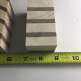 3 Hardwood Blanks For Wood Turning and Carving (3.5”L 1 11/16”W 1 11/16T) Poplar and Walnut Arts and Crafts Supplies Laminated Blank