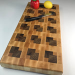 Large Hardwood Charcuterie Board - Maple Walnut Oak End Grain Cutting Board  - One Of A Kind Gift - Wood Serving Board - Kitchen Home Decor