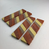 Wood Knife Scale Handle Blank for Knife Makers - 4 Pieces Walnut Padauk Yellowheart Arts and Crafts Supply (1”x4”x1/4”)