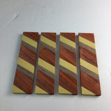 Wood Knife Scale Handle Blank for Knife Makers - 4 Pieces Walnut Padauk Yellowheart Arts and Crafts Supply (1”x4”x1/4”)