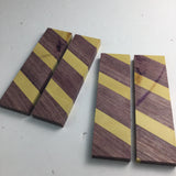 Wood Knife Scale Blanks 4 pieces (3.5”Lx1”Wx.25”thick) Purpleheart yellowheart project material hardwood supplies