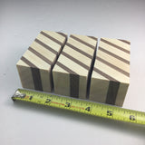 3 Hardwood Blanks For Wood Turning and Carving (3.5”L 1 11/16”W 1 11/16T) Poplar and Walnut Arts and Crafts Supplies Laminated Blank