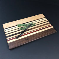 Walnut, Maple, Padauk Wood Cutting Board - Unique Table Centerpiece - Wood Serving Platter -  Charcuterie  Board - Proudly Made In The USA!