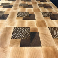Large Hardwood Charcuterie Board - Maple Walnut Oak End Grain Cutting Board  - One Of A Kind Gift - Wood Serving Board - Kitchen Home Decor
