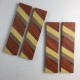 Wood Knife Scale Handle Blank for Knife Makers - 4 Pieces Walnut Padauk Yellowheart Arts and Crafts Supply (1”x4”x1/4”)