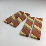 Wood Knife Scale Handle Blank for Knife Makers - 4 Pieces Walnut Padauk Yellowheart Arts and Crafts Supply (1”x4”x1/4”)