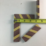 Wood Knife Scale Blanks 4 pieces (3.5”Lx1”Wx.25”thick) Purpleheart yellowheart project material hardwood supplies