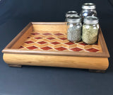 Solid Wood Serving Platter - Table Centerpiece - Decorative Wood Tray - Handmade Wooden Gift - Maple Walnut Cherry Padauk - Made in the USA!