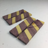 Wood Knife Scale Blanks 4 pieces (3.5”Lx1”Wx.25”thick) Purpleheart yellowheart project material hardwood supplies
