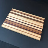 Walnut, Cherry and Maple Wood Cutting Board with Exotic Padauk Wood  - Unique Table Centerpiece - Wood Serving Platter - Chopping Block