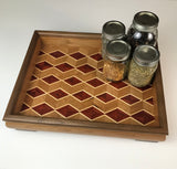 Solid Wood Serving Platter - Table Centerpiece - Decorative Wood Tray - Handmade Wooden Gift - Maple Walnut Cherry Padauk - Made in the USA!