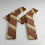 Wood Knife Scale Handle Blank for Knife Makers - 4 Pieces Walnut Padauk Yellowheart Arts and Crafts Supply (1”x4”x1/4”)
