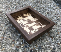 Wood Valet Tray Made of Maple and Walnut Catchall For Entryway Home Decorating Unique Wood Design Handmade in the USA
