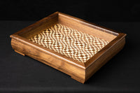 Table Centerpiece - Wood Tray - Maple And Walnut Serving Platter - Handmade Wooden Gift - Proudly made in the USA!