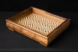 Table Centerpiece - Wood Tray - Maple And Walnut Serving Platter - Handmade Wooden Gift - Proudly made in the USA!