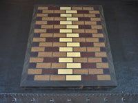 Large end grain cutting board made from solid hardwood maple, cherry, walnut, padauk, and purpleheart woods. great gift idea for the kitchen