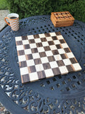 Handcrafted 16 inch chess board, Solid maple and walnut, birthday gift for chess player, Handcrafted for Christmas and holidays board game
