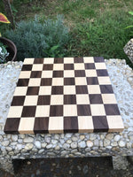 Small 12 Inch Wood Chess Board - Maple And Walnut - Handmade Board Game For Birthdays, Holidays - Gift For Your Chess Player - Free shipping