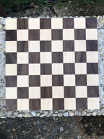 Small 12 Inch Wood Chess Board - Maple And Walnut - Handmade Board Game For Birthdays, Holidays - Gift For Your Chess Player - Free shipping