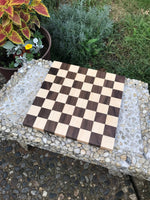 Small 12 Inch Wood Chess Board - Maple And Walnut - Handmade Board Game For Birthdays, Holidays - Gift For Your Chess Player - Free shipping