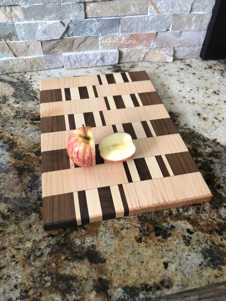 Walnut, and Maple Wood Cutting Board - Unique Table Centerpiece - Wood – A.  P. Woodcraft