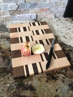 Walnut, and Maple Wood Cutting Board - Unique Table Centerpiece - Wood Charcuterie Platter - Chopping Block - Proudly Made In The USA!