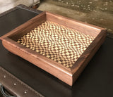 Table Centerpiece - Wood Tray - Maple And Walnut Serving Platter - Handmade Wooden Gift - Proudly made in the USA!