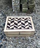Wood Box - Made From Maple And Ash Wood - Handmade Artisan Box With Lid - Wood Box For Storage - Fireplace Mantel Centerpiece - Tea Box