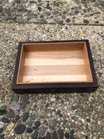 Unique artisan box made from oak, ash, and walnut. Wood tea box. Fireplace mantel decor. box for storage.