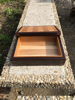 Unique artisan box made from oak, ash, and walnut. Wood tea box. Fireplace mantel decor. box for storage.