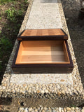 Unique artisan box made from oak, ash, and walnut. Wood tea box. Fireplace mantel decor. box for storage.